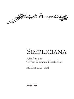 cover image of Simpliciana XLIV (2022)